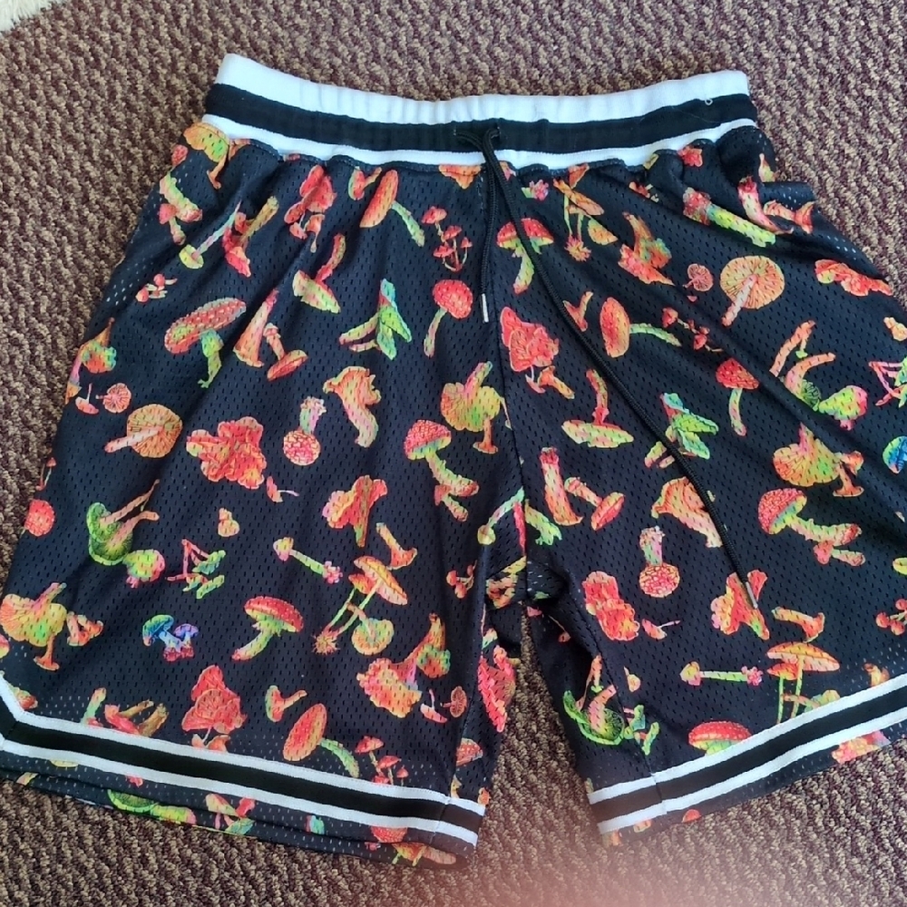John Elliot Colorful Mushroom Print Shorts